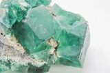 Cubic Green Fluorite Crystal Cluster on Quartz - China #197171-3